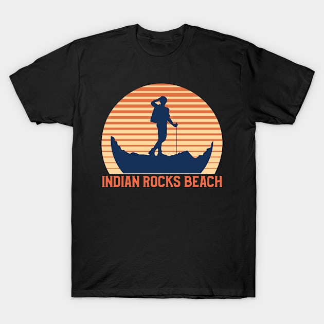 Indian Rocks Beach Sunset, Orange and Blue Sun, Gift for sunset lovers T-shirt, Camping, Camper with a Stick T-Shirt by AbsurdStore